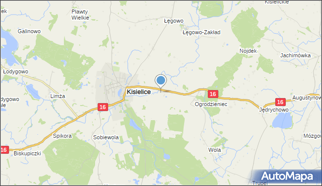 mapa Kolonia Kisielice, Kolonia Kisielice na mapie Targeo